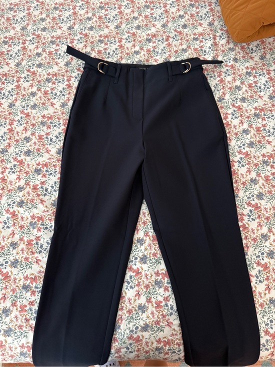 Rachel Zoe Pants - Women’s Navy Blue Dress Pants with Side Buckle Detail